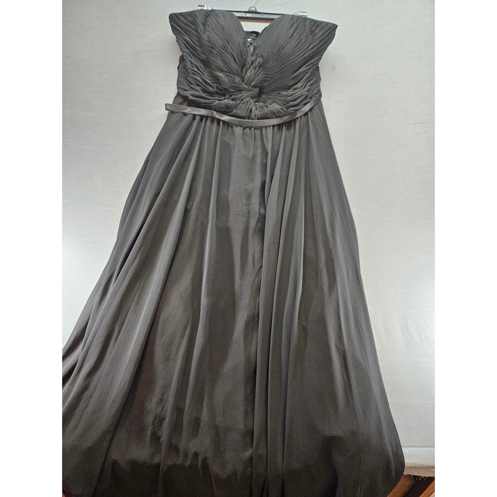 Cinderella Divine Black Strapless Corset Back Pleated Formal Gown Dress Size 20